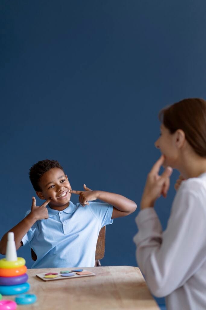 kid doing occupational therapy session